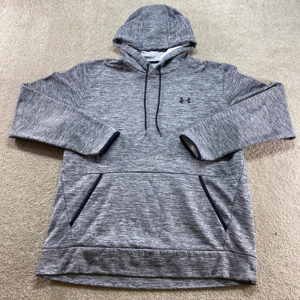 Under Armour ColdGear Hoodie Mens XL Grey Excellent Space Dye Pullover